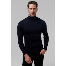D's Damat Slim Fit Lacivert Ribana Örgü Kazak 9ec060631764d Lacivert