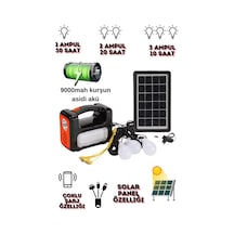 At-9011 Dat Güneş Enerjisi Aydınlatma Kiti - Şarj Edilebilir Çok Amaçlı Acil Durum Işığı Bağ Evi Köy