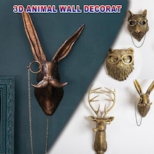 Novahub Hayvan Kafa Duvara Monte Heykel Duvar Dekor Reçine Hayvan Kolye Dekorasyon Bear Bear