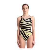 Arena Multi Stripes Swimsuitalylace Back Kadın Yüzücü Mayosu 007158560 Siyah