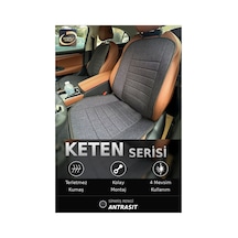 Opel Corsa 2020-2026 Ön Ve Arka Koltuk Terletmez Dolgulu Keten Koltuk Minder / Kılıf Set Antrasit