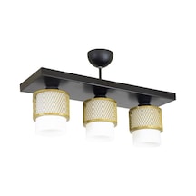 Üçlü Beyaz Cam Kafes Model Modern Plafonyer Avize H