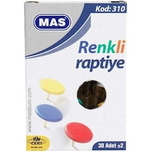 Mas Pvc Kaplı Karışık Renkli Raptiye 30 Adet