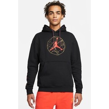Nike Jordan Essentials Mountainside Graphic Pullover Hoodie Mens Baskılı Kapüşonlu Erkek Sweatshirt Siyah Siyah