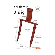 Bel Çapa Belleme Bel Küreği Bahçe Belleme 2diş Tarla Belleme