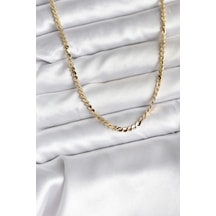 Ceylan Adam 14k Gold Renk Kaplama Ezme Yılan Zincir Model Cm Kadın Kolye Çok Renkli