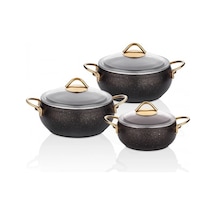 Taç Luna Granit 3 Lü Güveç Set Siyah TAC.073 Siyah