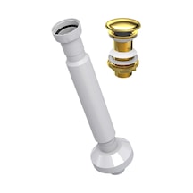 Monavit Seramik Kapaklı Altın Klik Klack Lavabo Süzgeci 32 Sifon Altın