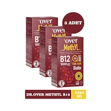 Dr. Over B12 Plus Biotin Folik Asit Vitamin B1 B5 B6 İçeren Takviye Edici Gıda 3 x 20 ML
