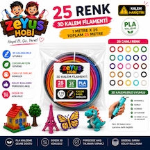 Zeyus Filament 25 Renk 1 Metre 3d Kalem Filamenti