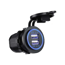 Pano Tip İkili Usb 2.1a Mavi Ledli