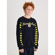 Fenerbahçe Lacivert Tribün Çubuklu Detaylı Çocuk Sweatshirt Fb Laci Yeni