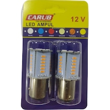 Carub 12V 1016 Çift Duy Çakar & Kayar Modlu Led Ampul 30 SMD Ledli Park Fren Ampulü 2'li Set Turuncu