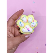 Pati Taba Squishy Kedi Pati Sıkma 7 Cm Pullu Pati Sukuşi - Sarı