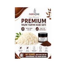 Premium Mum Yapım Hobi Seti - Soya Wax 250 Gr - Tekli Toz Mum Boyası - Kahverengi Bkfabsw2501kh Karışık