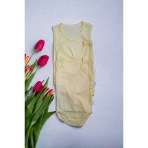 Salar Ticaret Bebek Basic Ribana Bisiklet Yaka Fitilli 3lü Atlet Body -sarı Sarı
