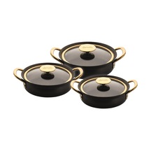 Oms Granit Sahan Seti 6 Parça Siyah 3724