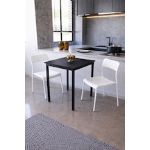 2li Mutfak Seti Mutfak Masa Ve Sandalye Seti Balkon Masası Cafe Seti Siyah Masa Siyah Ayak Beyaz Sandalye