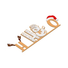 Bezos Ho Ho Ho Yazılı Yılbaşı Dekoru Üç Parçalı Noel Masa Süsü Nxrlvng Standart