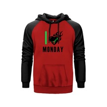 Kripto Para Pazartesi Kırmızı Renk Reglan Kol Sweatshirt