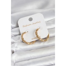 Gold Renk Pirinç Tırtık Model Kadın Küpe - Tj-bkp11771 Çok Renkli