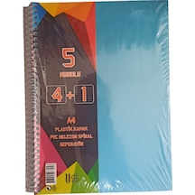 4+1 Ayraçlı Defter 5 Konulu 125 Yaprak 1 Adet 4 Kareli 1 Çizgili Spralli Plastik Kapak Seperatörlü Mavi 4+1 Ayraçlı Defter 5 Konulu 125 Yaprak 1 Adet 4 Kareli 1 Çizgili Spralli Plastik Kapak Seperatörlü Mavi