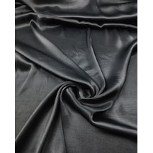 Siyah Saten Viskon Kumaş Akışkan Dökümlü Tiril Tiril Gömleklik & Elbiselik 135x185cm-11986