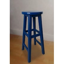 Ahşap Tabure 70 Cm Mavi