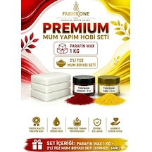 Premium Mum Yapım Hobi Seti - Parafin Wax 1 Kg - 2'li Toz Mum Boyası Seti - Kırmızı, Sarı Bkfabpw1kg2ksr Karışık