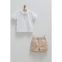 Pike Tshırt Şort Takım Bej Pike Tshırt Şort Takım Bej