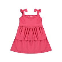 Civil Girls Omuz Fiyonklu 2-5 Yaş Elbise - Kırmızı Nar