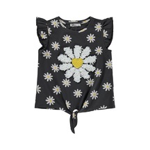 Civil Girls Papatya Desenli 6-9 Yaş Tişört - Gri Antrasit