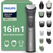 Philips Multigroom Series 7000 Hepsi Bir Arada Yüz, Baş Ve Vücut İçin 16 Parçalı Sakal Düzeltici Ve Saç Düzeltici, Kendiliğinden Bilenen Metal Bıçaklar, 21 Uzunluk Ayarı 0,5-16 Mm , Model Mg7931/15 Diğer