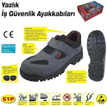 Mey İthalat 414 Yazlık S1 42 No Çelik Burunlu Ayakkabı Gri