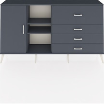 Arges Konsol 4 Raflı 4 Çekmeceli Tek Kapaklı 176x30x99 Antrasit-antrasit Antrasit - Antrasit