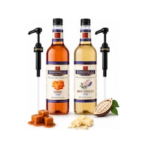 Simonelli Karamel + Beyaz Çikolata Aromalı Kahve ve Kokteyl Şurubu Seti 2 x 700 ML