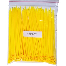 Plastik Kablo Bağı Sarı 2,5 x 100 mm Cırt Kelepçe 100 Adet