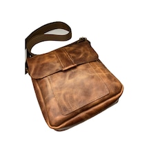 Natderi Hakiki Deri Taba Unısex Omuz Çantası 20x25 Cm
