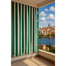 Gencer Home Balkon Perdesi Kuş Gözü Ölçü Seçenekli Yeşil Yeşil