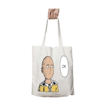 Art Hediye One Punch Man Saitama Ok İki Taraf Kalıcı Yıkanabilir Okul Plaj Omuz Bez Çanta Çok Renkli