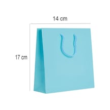 14X17 Cm Mavi Düz Renk Tutma Ipli 25 Li Karton Çanta