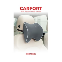 Viscofoam Carfort Büyük Visco Araç Boyun Yastığı – Ortopedik Oto Koltuk Boyun Desteği - Araç Yastığı - Gri | Ergo Travel