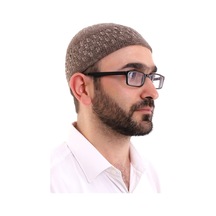 Kışlık Kadife Takke Hasır Desenli - Kahverengi