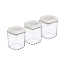 Vakumlu Erzak Kavanozu Kare 3lü Set Royaleks-oky-234 Diğer