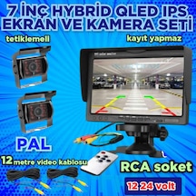 7 İnç Ips Qled Monitör Ve 2 Adet Metal Kasa Kamera 12 24 Volt