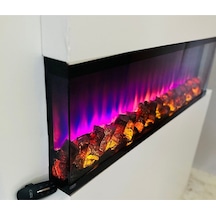 Esha Home Elektrikli Dekoratif Yapay Şömine Bluetooht Sabit Çıtırtı 110x35 X21 Cm