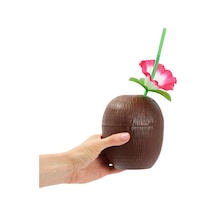 Hindistan Cevizi Hawaii Luau Aloha Pipetli İçecek Kabı Barda Tdrtr