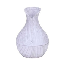 Pazly Yedi Renkli Aroma Difüzörü, Usb Sessiz, Çiçek Vazo, 200ml, Ev Kullanımı, Ahşap Yeşil, 10x10x15 Cm