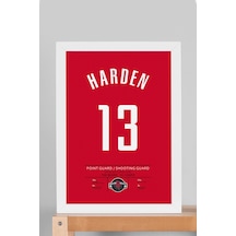 James Harden Forma Çerçeveli Tablo - Nba Houston Rockets Jersey