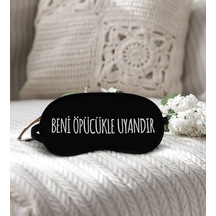 Bk Gift Esprili Uyku Göz Bandı, Arkadaşa Hediye, Doğum Günü Hediyesi, Uyku Bandı-2-22 Beyaz - Siyah
